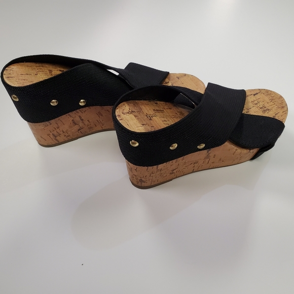 Montego Bay Club Platform Sandals Black 7.5 - Picture 4 of 8